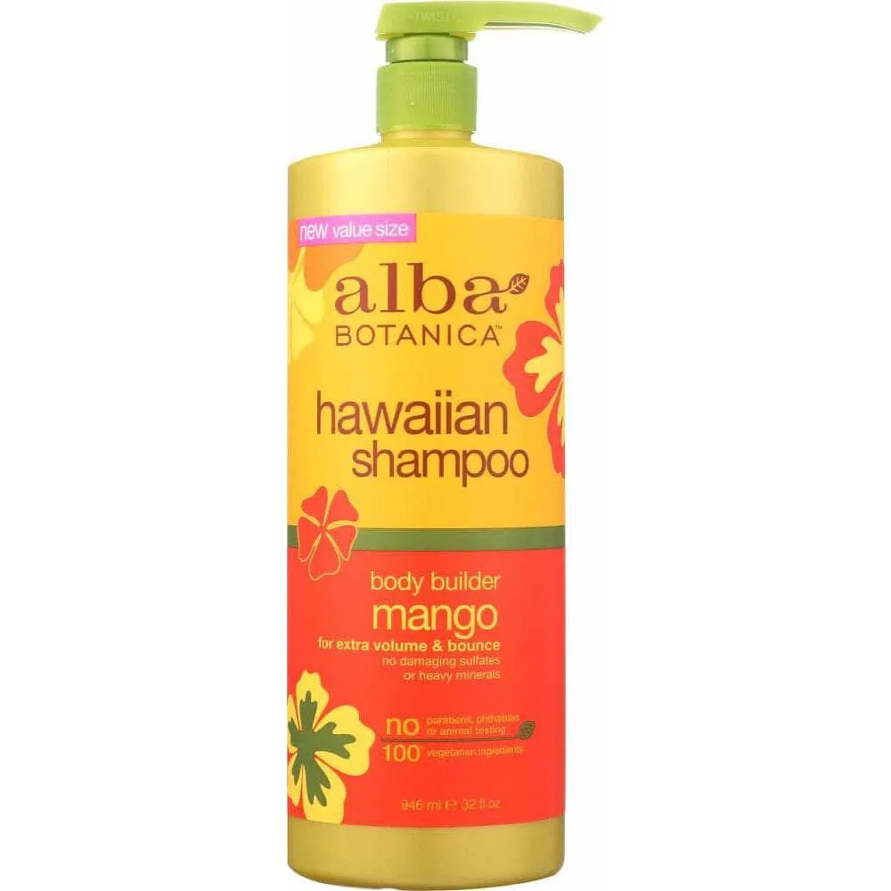 Alba Botanica Shampoo Mango Body Builder, 32 oz