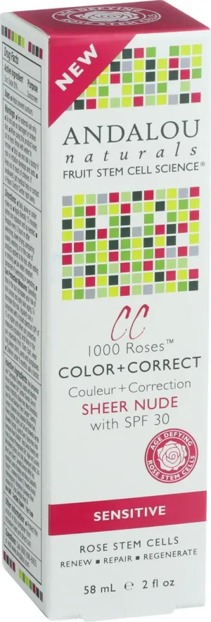 Andalou Naturals Color Plus Correct - Sheer Spf 30 - Nude - 2 Oz