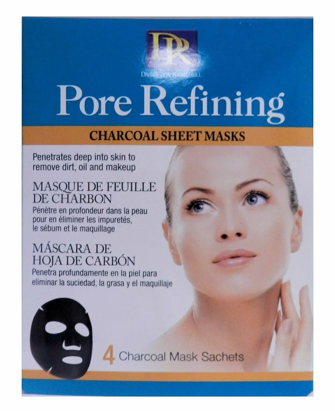 Daggett & Ramsdell Pore Refining Charcoal Sheet Masks 4-Count (2-PACK)