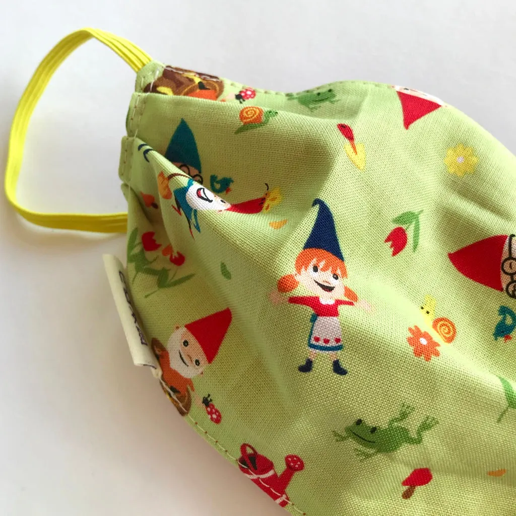 Fun Print Fabric Face Mask Covering Gnome