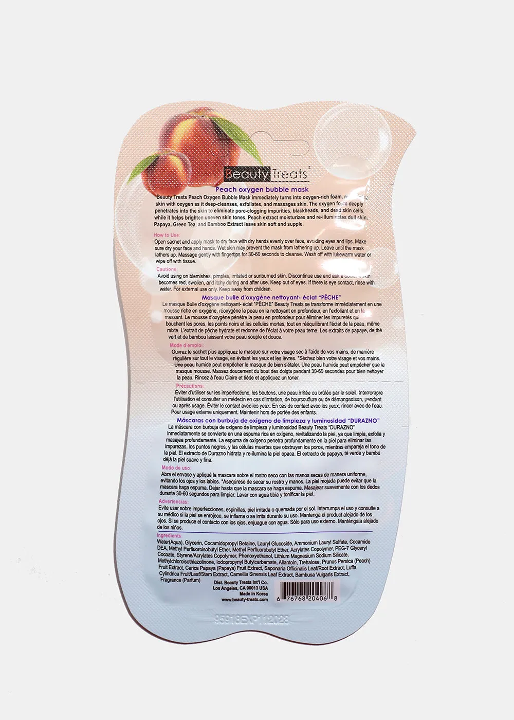 Peach Oxygen Bubble Mask